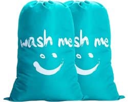 Set van 2 Waszakken van 120 Liter, Grote Vouwbare Wasmand, Ideaal voor Thuis en Reizen, Opbergzak voor Kleding en Wasgoed