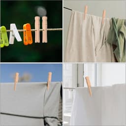 Houten Was Knijpers - Kledinghangers Clips - Kleding Drogen - Ronde Kop - 6.5 cm - Khaki — thumbnail 5