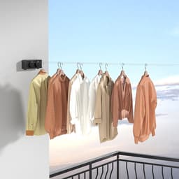 Uittrekbare Waslijn - Wandwaslijn Dubbel - Was Drogen - Voorkomt Doorhangen - 4.2 Meter - Zwart — thumbnail 3