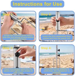 Grondanker - Metaal - 46 cm - Met 4 Haken en Grondpennen - Voor Parasol en Outdoor Gebruik — thumbnail 2