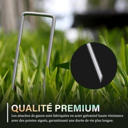 Grondanker - Zilverkleurig - 150 x 30 mm - Verzinkt Stalen U-vormige Tuinharing - Voor Tuin en Kamperen — thumbnail 3