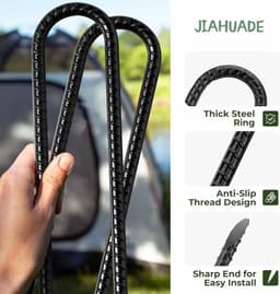 Grondanker - Verzinkt staal - 30 cm - U-vormige vloerharing voor stevige bevestiging - Voor camping en outdoor gebruik — thumbnail 2