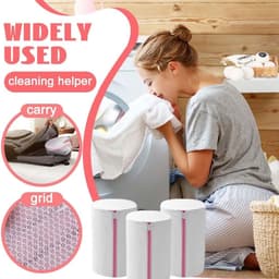 Set van 3 Waszakken in Fijne Netstructuur voor Bh's, Ondergoed, Sokken en Gevoelige Kleding, Herbruikbaar en Met Rits — thumbnail 3