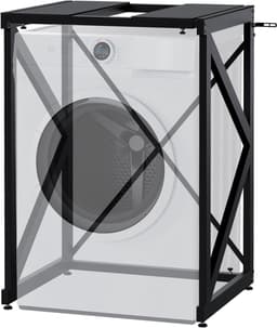 Wasmachine Ombouw - Opbouwmeubel Rek - Ruimte Besparen - Verstelbare Breedte - 72-84 cm Breed - Zwart — thumbnail 1