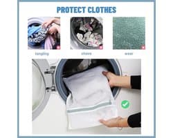 Waszakken - 2 stuks - 30 x 40 cm - Beschermt kleding en wasmachine - Wit