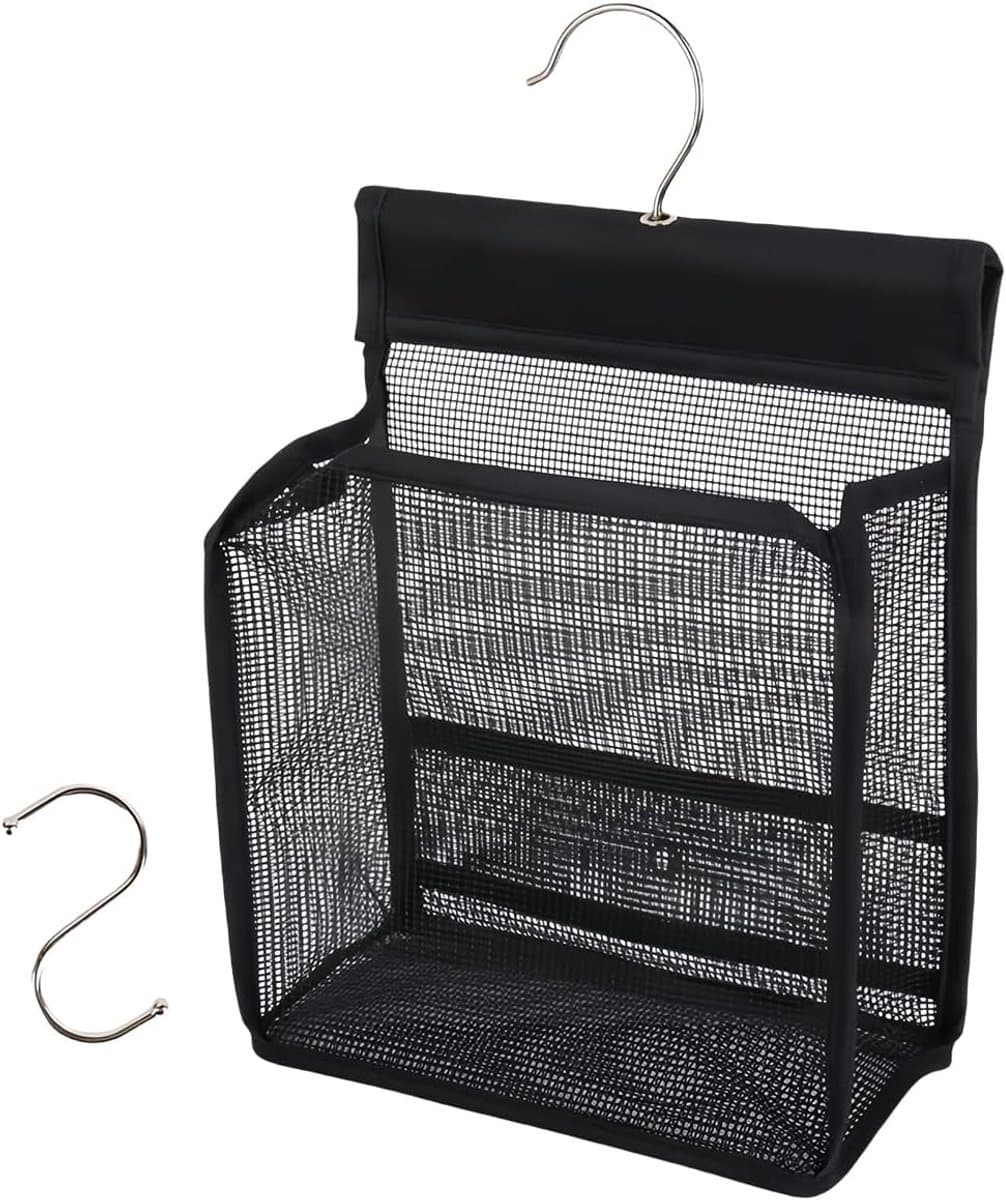 Opbergtas voor Wasknijpers - Zwart - 24 x 20 x 24 cm - Ademend Mesh met Haken - Voor Kleding en Ondergoed — afbeelding 1