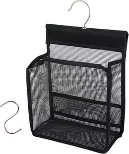 Opbergtas voor Wasknijpers - Zwart - 24 x 20 x 24 cm - Ademend Mesh met Haken - Voor Kleding en Ondergoed — thumbnail 1