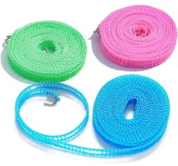 Waslijnen Outdoor - Draagbaar Elastisch - Kamperen Reizen - Antislip Winddicht - 5 Meter - Rood — thumbnail 1