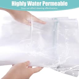 Wasmachine Wasnetten Set van 2 - Fijnmazige Polyester Waszakken voor Dekens, Jassen en Kussenslopen met Verborgen Rits (60 x 80 cm en 90 x 110 cm) — thumbnail 2