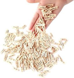 Thijox - Mini Houten Knutsel Wasknijpers 2,5 cm - 100 Stuks Natuurlijke Houten Klemmen voor Creatieve Projecten, DIY Ambachten, School en Feestdecorat — thumbnail 3