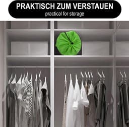 Thijox - 2 x Waszak voor Reizen - Opvouwbare Vuile Wasverzamelaar met Trekkoord - 69 x 50 cm - Groen/Antraciet - Ideaal voor Vakantie, Camping en Spor — thumbnail 5