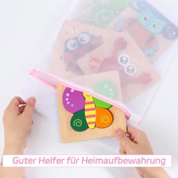 SnelShoppen - 5 Stuks Wasnetten voor Wasmachine, Waszak met Rits, Polyester, 30x40 cm, 40x50 cm, 60x60 cm, Voor Kleding, Reizen, Ondergoed, Sokken — thumbnail 5