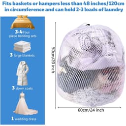 Dailygoods- Waszak 50x60cm - Waszakken voor Wasgoed - Machinewasbaar - Polyester - Lichtgewicht - Duurzaam en Herbruikbaar - Wasnet — thumbnail 2