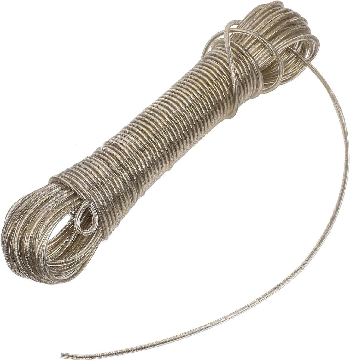 Waslijn - Drogere Koord - Kleding Drogen - PVC Beschermd - 20 Meter - Zilver — afbeelding 1