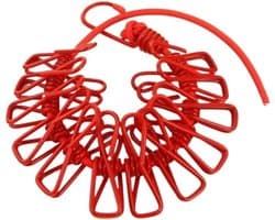 Waslijnen voor buiten - Uittrekbare waslijnen - Kleding drogen - Weerbestendig nylon - 170 cm - Rood
