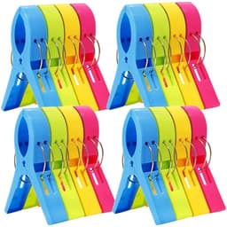 Wasknijpers (12 stuks), wasknijpers van robuust kunststof, klemmen voor strandhanddoeken, dekens en dekens, winddichte wasknijpers voor waslijn buiten, 8,5 x 11 cm — thumbnail 1