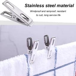 Wasknijpers - Roestvrijstaal - 20 Stuks - Duurzame en Winddichte Klemmen - Voor Kleding en Handdoeken — thumbnail 2