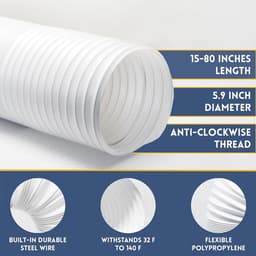 verlenging 200 cm met adapter 130 mm binnen/150 mm buiten, afvoerslang airconditioning, verlengslang, airconditioning afvoerslang, airconditioningsslang voor airconditioning — thumbnail 4