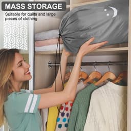 Extra Grote Waszakken - 61x91cm Vouwbare Opbergzakken voor Vuile Kleding, Met Trekkoord, Duurzaam en Ideaal voor Reizen, Badkamer, Slaapkamer en Studentenhuis — thumbnail 5