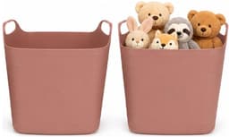 Excellent Houseware Flexibele emmer - 2x - oudroze - 15 liter - kunststof - vierkant - 37 x 30 cm — thumbnail 1