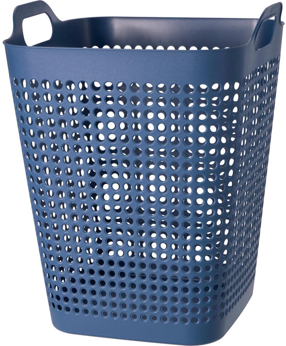 Storage Solutions Wasmand - blauw - 48 liter - 40 x 51 cm - kunststof - wasbox - mand voor wasgoed - badkamer — afbeelding 1