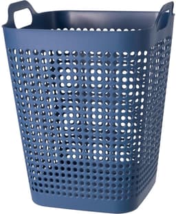 Storage Solutions Wasmand - blauw - 48 liter - 40 x 51 cm - kunststof - wasbox - mand voor wasgoed - badkamer — thumbnail 1