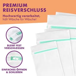 mesh waszakken voor de wasmachine - set van 5 - beschermt de fijne was, sokken, lingerie, bh's, schoenen - hoogwaardige waszak met rits - wasnetje — thumbnail 5