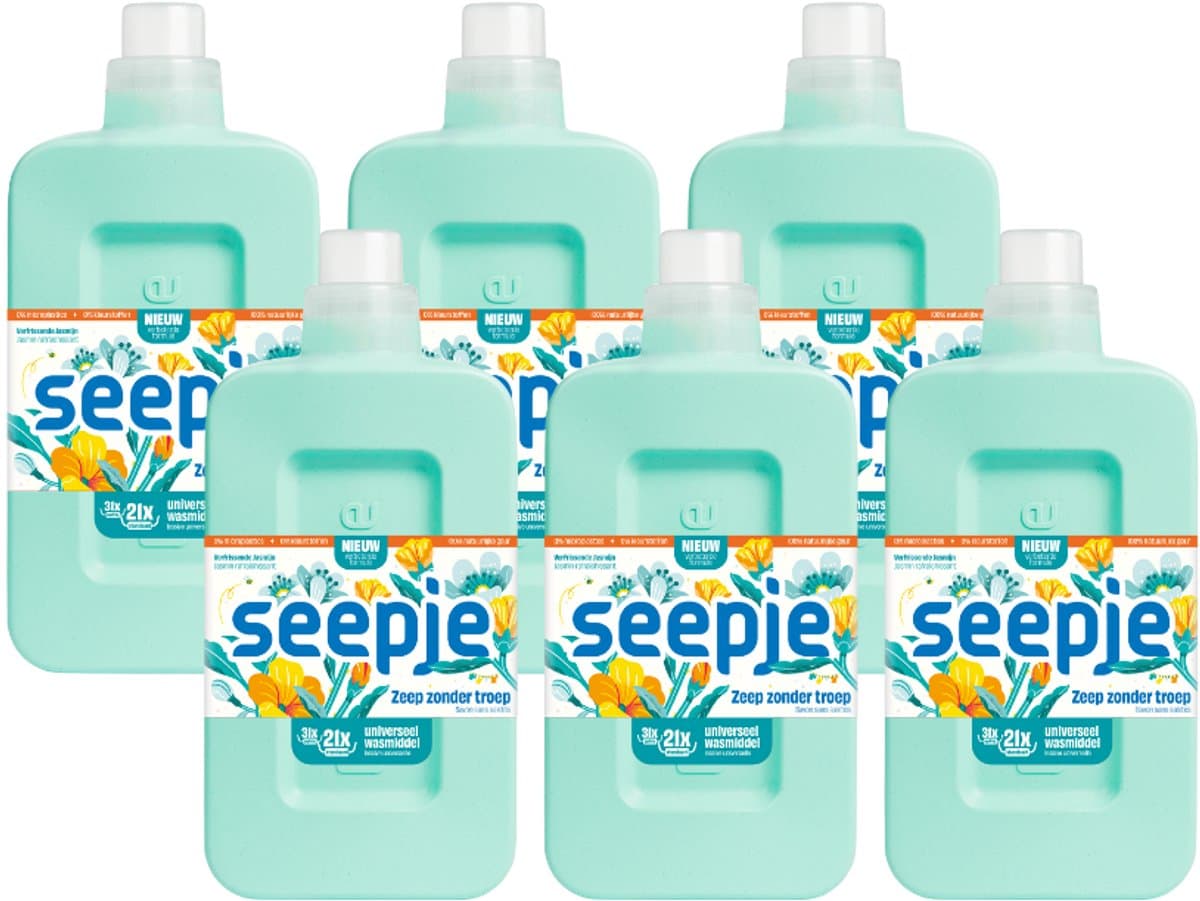 Seepje Wasmiddel Universeel - 126 wasbeurten - 6 x 945ML - Voordeelverpakking — afbeelding 1