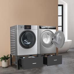 Innovastore Wasmachinerek - Wasmachine opbouwmeubel - Wasmachine opbouwmeubel - Basisframe voor dubbele wasmachine - Twee lades — thumbnail 3