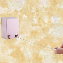 Intrekbaar Droogtouw - Waslijn Binnen - Kleding Drogen - Roestvrij Staal - 4.2 m - Roze — thumbnail 4