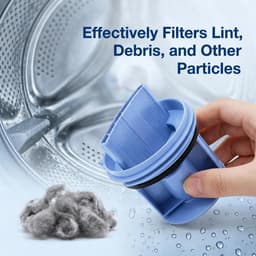 Wasmachine pluizenzeef filter geschikt voor Bosch, Siemens - aftapplug met afdichting - pluizenfilter - pluizenzeef - Blauw — thumbnail 4