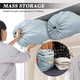 Pack of 2 Laundry Bags with Drawstring for Travel Home RIP Stop Laundry Bag Smiley Design 66 x 96 cm Black/Silver - ShopVlot — thumbnail 4