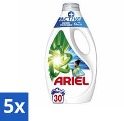 5 x Ariel - Vloeibaar Wasmiddel - +Actieve Odor Defense - 30 Wasbeurten - 1,35 liter - Vloeibaar Wasmiddel - Geurverwijdering - Zweetgeuren - Vlekverwijdering - Wasmiddel Voor Sportkleding — thumbnail 1