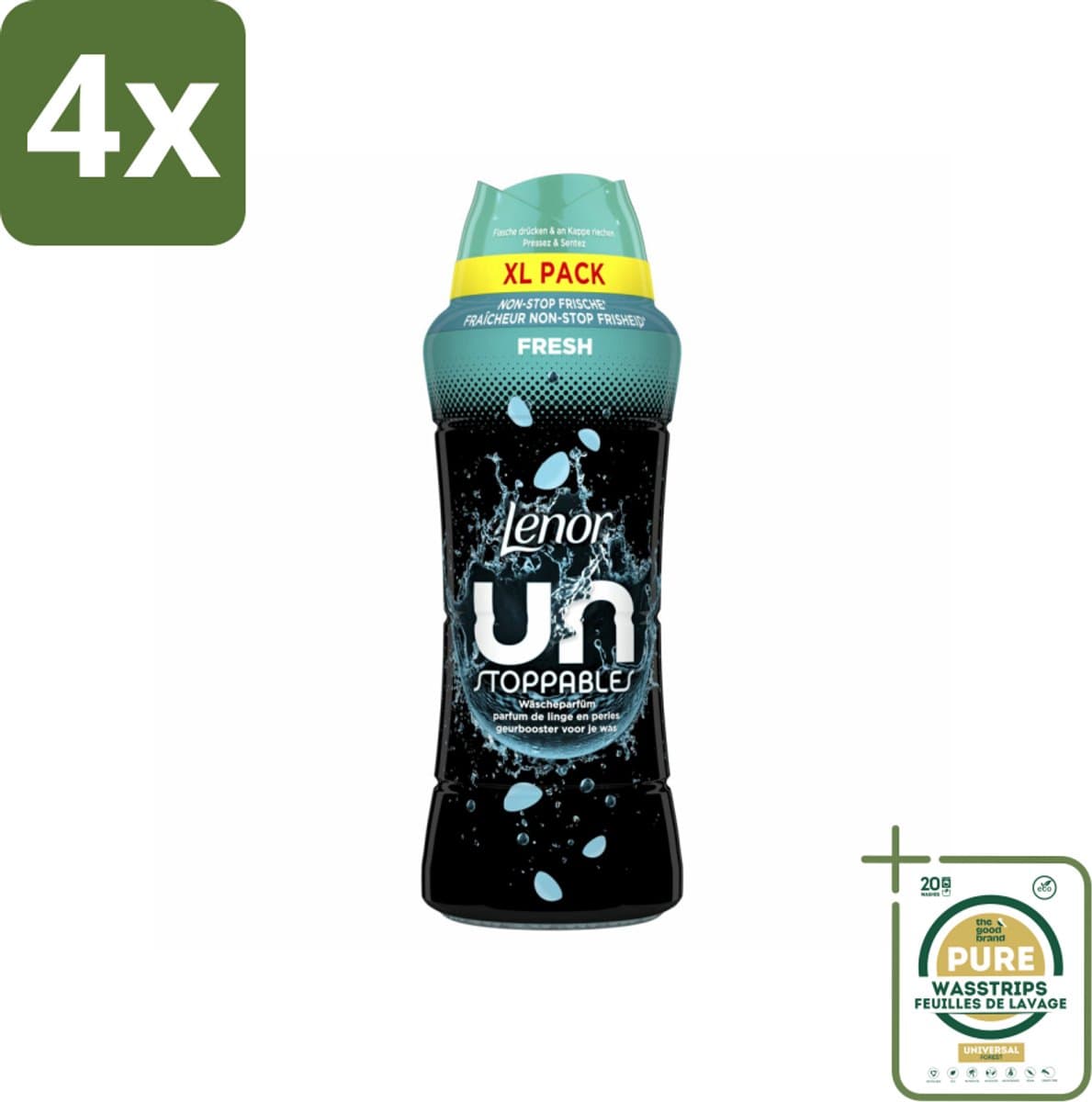 Lenor Unstoppables - Geurbooster - Fris - Non-Stop Frisheid - Grootverpakking - Voordeelverpakking - 4 stuks - Geurbooster - Langdurige geur — afbeelding 1