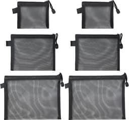 Wasnetjes met ritssluiting - Transparant - 6 stuks in 3 maten - Duurzaam polyester - Voor reizen en organisatie — thumbnail 1