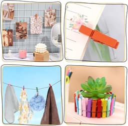 50 houten wasknijpers van 1,3 inch met 2 meter jute touw voor knijpers, decoratie en hobbygebruik — thumbnail 4
