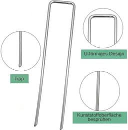 Omgoods - Set van 100 U-vormige Grondankers voor Stabiliteit in de Tuin — thumbnail 5