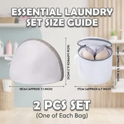 Set van 2 fijne wasnetten voor lingerie, ondergoed en sokken, met ritssluiting en vormvast ontwerp voor optimale bescherming in de wasmachine — thumbnail 5