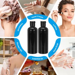 Reisflessen met klepdop, 6 stuks 100 ml lekvrije hervulbare lege dispensercontainer knijpfles voor shampoo, toiletartikelen, lotion, crème, zwart — thumbnail 3