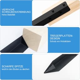 Grondankers - Zwart - 4,5 x 42 cm - Stalen Hoekanker Set van 10 voor Tuininstallaties — thumbnail 5