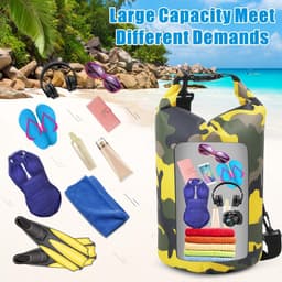pakzak, drijvende droogrugzak, strandtas, lichte droogzak voor strand, boottochten, vissen, kajakken, zwemmen, rafting, camping, 5 l, 10 l, 15 l, 20 l, 30 l — thumbnail 5