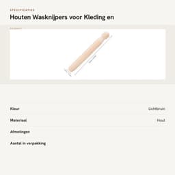 Wasknijpers Houten - 10x Kledingklemmen - Handgemaakt - Glad Oppervlak - Ideaal voor Knutselprojecten - Duurzaam en Praktisch - Kledingklem — thumbnail 4