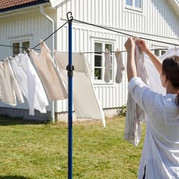 Telescopische Waslijn Paal - Waslijnsteun Droogsteun - Kleding Drogen Buiten - Gepoedercoat Staal - 2.4 Meter - Zwart — thumbnail 3