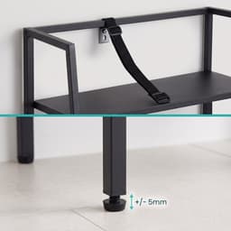 Wasmachine rek - 157x65x28 cm - zwart — thumbnail 3