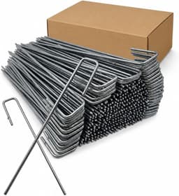Grondankers U-vorm - Grondpennen Tuin - Bodembedekking Bevestigen - Extra Lange Uitvoering - 40 cm 100 stuks - Staalkleur — thumbnail 1