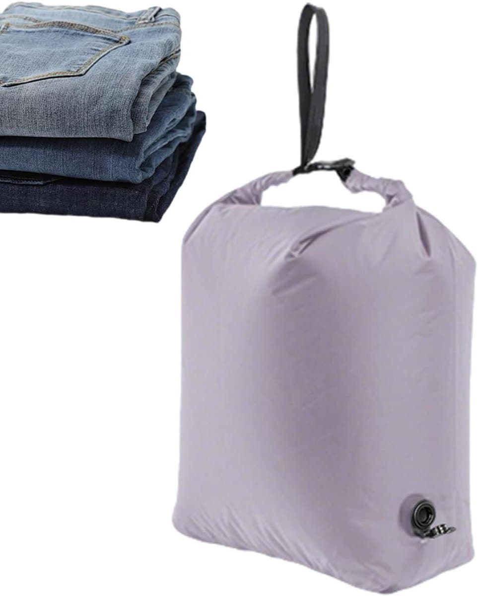 Waszak voor Reizen - Opbergzak Wasmand - Koffer Organiseren - Snel Ontluchtingsventiel - 31 cm Hoog - Lavendel — afbeelding 1