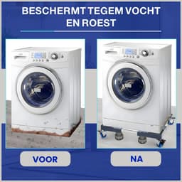 LUXEVI Wasmachine Verhoger met Wielen - Verstelbaar - 300 kg 8poten 4 wielen - Ook voor Droger & Koelkast - Zwart — thumbnail 5