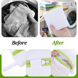 8 delicate mini-wasmachine-tassen, toilettas van net, kleine waszak van fijn mesh, polyester, opbergzakken van honingraat — thumbnail 2