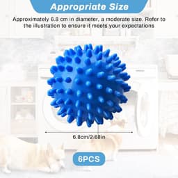mohito Wasdroger Balls 6 pcs wasballen herbruikbare voor wasmachine Droger Ballen Herbruikbare Wasballen Maak kleding luchtiger, zachter en versnel de droogsnelheid drying(Blauw) — thumbnail 4