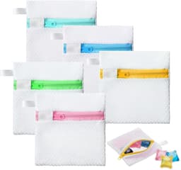 5 Stück Wäschenetz Klein, Mini Waschmaschinenbeutel Mit Reißverschluss, Strapazierfähige Wäschesack Waschmaschine, Wäschezubehör Für Wäscheperlen Feinwäsche Bh Socken(12×12cm) — thumbnail 2